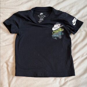 Nike Kids Black Tee with Neon Graphics